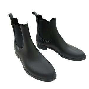 Aldo Rain Boots Womens 10 Black Chelsea Ankle Winter Slip On Flat Heel Spain